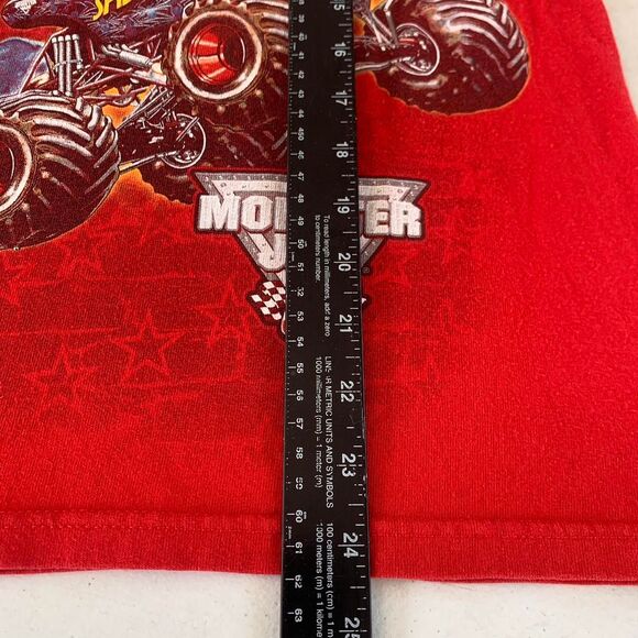 Monster Jam Grave Digger Vs Spider man red t-shirt Size 14/16 - Picture 7 of 7